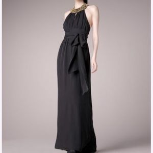 Rachel Zoe Sequined Neck Sleeveless Gown